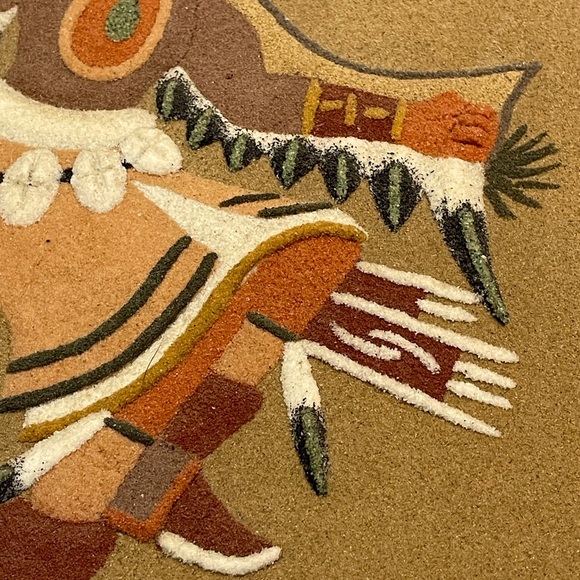 Pair Original 1970’s Art Sand Paintings. Father Sky & Eagle Dancer. - Picture 10 of 12